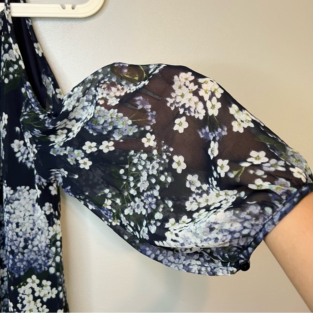 AMERICAN LIVING Floral Georgette Cold Shoulder Shift Dress Flowy Sz 16 Bloomcore - Picture 10 of 14